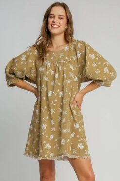 Umgee Raw Hem Floral Print Round Neck Denim Dress -Sydney So Sweet 3eeaf313 6e25 4b65 b5e0 256d661c83e3 Max