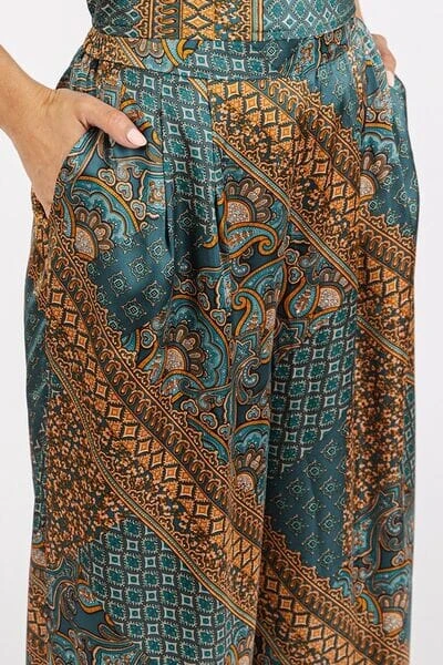 Mittoshop Paisley Patchwork Print Satin Wide Leg Pants 6 Mittoshop Paisley Patchwork Print Satin Wide Leg Pants - Image 4