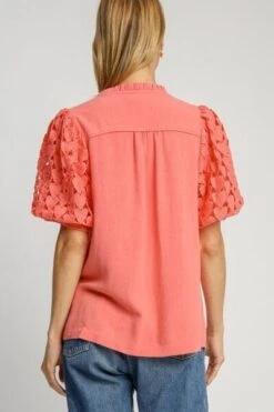 Umgee Full Size Heart Lace Sleeve Ruffle Collar Top Plus Size -Sydney So Sweet 4338a228 24f6 48e7 beb3 b3c4f1f24828 Min