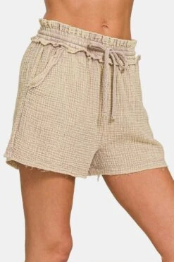 Zenana Washed Frayed Hem Drawstring Shorts 7 Zenana Washed Frayed Hem Drawstring Shorts -Sydney So Sweet 46c36b15 15aa 4425 a49d 8df819b508e9 Max