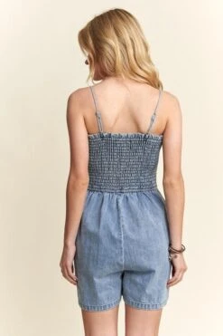 ADORA Smocked Spaghetti Strap Denim Romper 11 ADORA Smocked Spaghetti Strap Denim Romper -Sydney So Sweet 479c1e6a 3f33 41e1 a79a 04569ec6ca0d Max