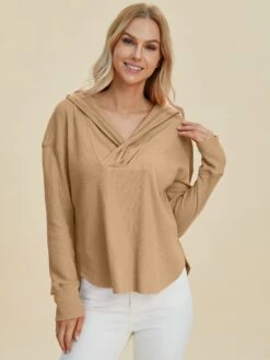 Double Take Full Size High-Low Dropped Shoulder Long Sleeve Hoodie -Sydney So Sweet 48d0f74e 3494 47a8 b3d5 a41f08407970 Max