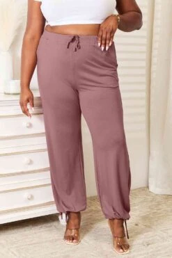 Basic Bae Full Size Soft Rayon Drawstring Waist Pants With Pockets -Sydney So Sweet 49c2a54c99be424382b45a50af86c80e Min