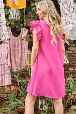 And The Why Ruffle Shoulder Smocked Detailed Dress -Sydney So Sweet 4ae79e0c8fc64b468af97a0d4636c9fa Max Origin