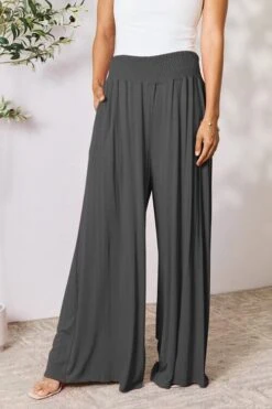 Double Take Full Size Smocked Wide Waistband Wide Leg Pants -Sydney So Sweet 4c7b097fa96c49888b9b2dbf98e51381 Min