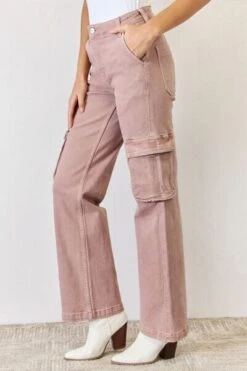 RISEN Full Size High Rise Cargo Wide Leg Jeans -Sydney So Sweet 4cf58674 433b 49a3 a1d4 672704d5655e Min