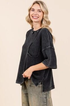 Mittoshop Mineral Wash Waffle Knit Short Sleeve Top -Sydney So Sweet 4d5ac4dd 4a8a 4ec0 b5f8 bd1e8dd30ac4 Min