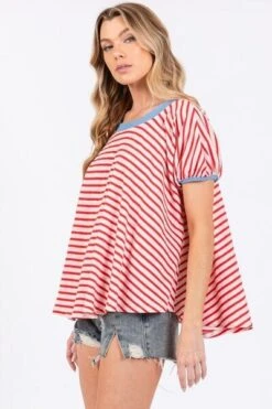 Ces Femme Striped Round Neck Short Sleeve T-Shirt -Sydney So Sweet 4e0fd0e5 c106 4564 b5bb 97a83227ba18 Min