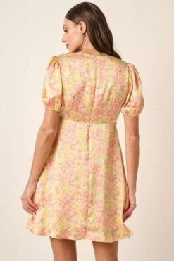 Mittoshop Printed V-Neck Puff Sleeve Mini Dress -Sydney So Sweet 4ee79c52 be5c 498c 962f 4f38e776f45f Min