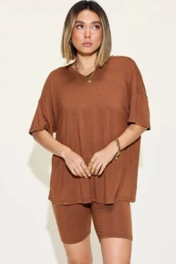 Basic Bae Full Size V-Neck Drop Shoulder T-Shirt And Shorts Set -Sydney So Sweet 4f89d0b5 5b2c 401a a788 1d1a857860bb Max