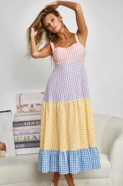 BiBi Color Block Tiered Gingham Dress 15 BiBi Color Block Tiered Gingham Dress -Sydney So Sweet 507ef1e17cf848d7ba9bb8acb8e123de Max Origin