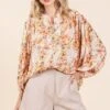 Mittoshop Flower Print Batwing Sleeve Button Down Blouse -Sydney So Sweet 51c2283c ddf9 4af7 ba9b 277e3a3c002c Min