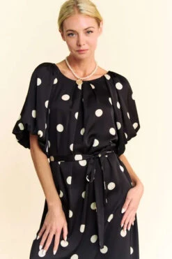 Davi & Dani Polka Dot Puff Sleeves Waist Tie Midi Dress -Sydney So Sweet 52295741e08d49c9bc34a5354caf91c5 Max Origin