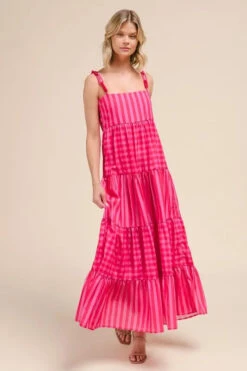 SO ME Stripe Tiered Maxi Dress With Colorful Chain Strap -Sydney So Sweet 546291dfcb5f46b8aeb870475436b83f Max Origin