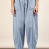 VERY J Washed Chambray Barrel Denim Pants