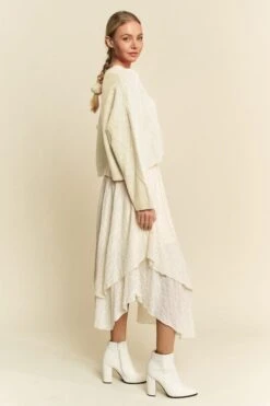 Davi & Dani Diamond Cable Pattern Drop Shoulder Sweater -Sydney So Sweet 55683a9d ff0e 4653 b6e8 aaef50b14a4f Max