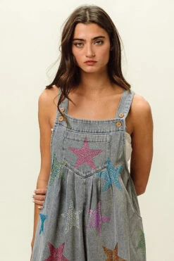 BiBi Star Rhinestone Washed Wide Leg Shortalls -Sydney So Sweet 557795cca6cd4c1f93f07f00d3f2eef4 Max Origin