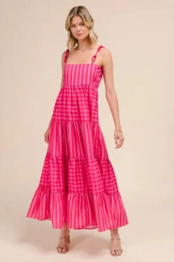 SO ME Stripe Tiered Maxi Dress With Colorful Chain Strap -Sydney So Sweet 55ac00f8bb214e21a59d46298a74f03e Max Origin