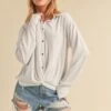 Aemi + Co Twisted Hemline Button Detail Collared Neck Top -Sydney So Sweet 5636b082 6195 4c22 bff5 30971ab2dfe9 Max