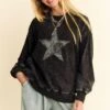Davi & Dani Stud Star Patch Acid Washed Sweatshirt 2 Davi & Dani Stud Star Patch Acid Washed Sweatshirt -Sydney So Sweet 5847f38c 7a96 4875 b841 c561b06c2c86 Max