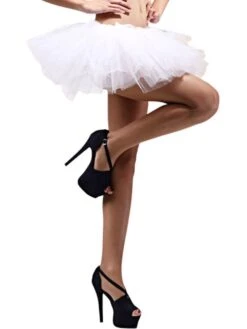 Adult Size Women's 5 Layer Tutu Skirt For Running, Dress-Up, Dance, Costumes -Sydney So Sweet 5L White 1