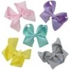 5 Pack Of 4.5" Grosgrain Spring Pastels Seasonal Colors Girls Hair Bows -Sydney So Sweet 5PackSolid4SpringPastelsc 1