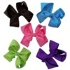 5 Pack Of 4.5" Grosgrain Summer Brights Seasonal Colors Girls Hair Bows -Sydney So Sweet 5PackSolid4SummerBrightsc 1
