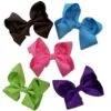5 Pack Of 6" Grosgrain Summer Brights Seasonal Colors Girls Hair Bows