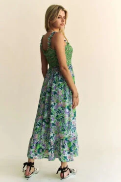 Davi & Dani Multi Smocked Bodice Geo Ruffle Strappy Midi Dress -Sydney So Sweet 5a6a4fccdd4647df8a55d9f12269667c Max Origin
