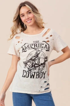 BiBi Cotton Slub Laser Top American Cow Boy Graphic -Sydney So Sweet 5d6b244d42b34e49895b1d40a8f5fd39 Max Origin