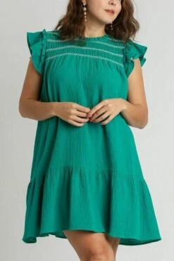 Umgee Full Size Smocked Contrast Stitching Ruffle Cap Sleeve Round Neck Dress Plus Size 11 Umgee Full Size Smocked Contrast Stitching Ruffle Cap Sleeve Round Neck Dress Plus Size -Sydney So Sweet 5da96346 3f4e 4e53 93bc 289723ca4707 Min