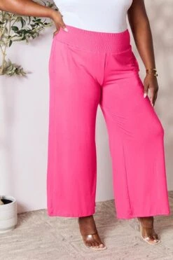 Double Take Full Size Smocked Wide Waistband Wide Leg Pants -Sydney So Sweet 5e270b8fe9384141a746df0faeef8ee9 Min