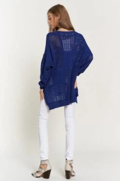 Davi & Dani Openwork Side Slit Drop Shoulder Knit Cover Up -Sydney So Sweet 61dbdba6 cf68 4e24 b4b8 6a135048c21b Max