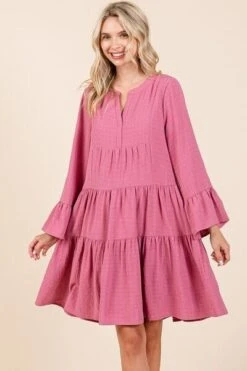 Mittoshop Tiered Notched Flare Sleeve Dress -Sydney So Sweet 64c745ce d050 49b5 867e 4685a00544b2 Min