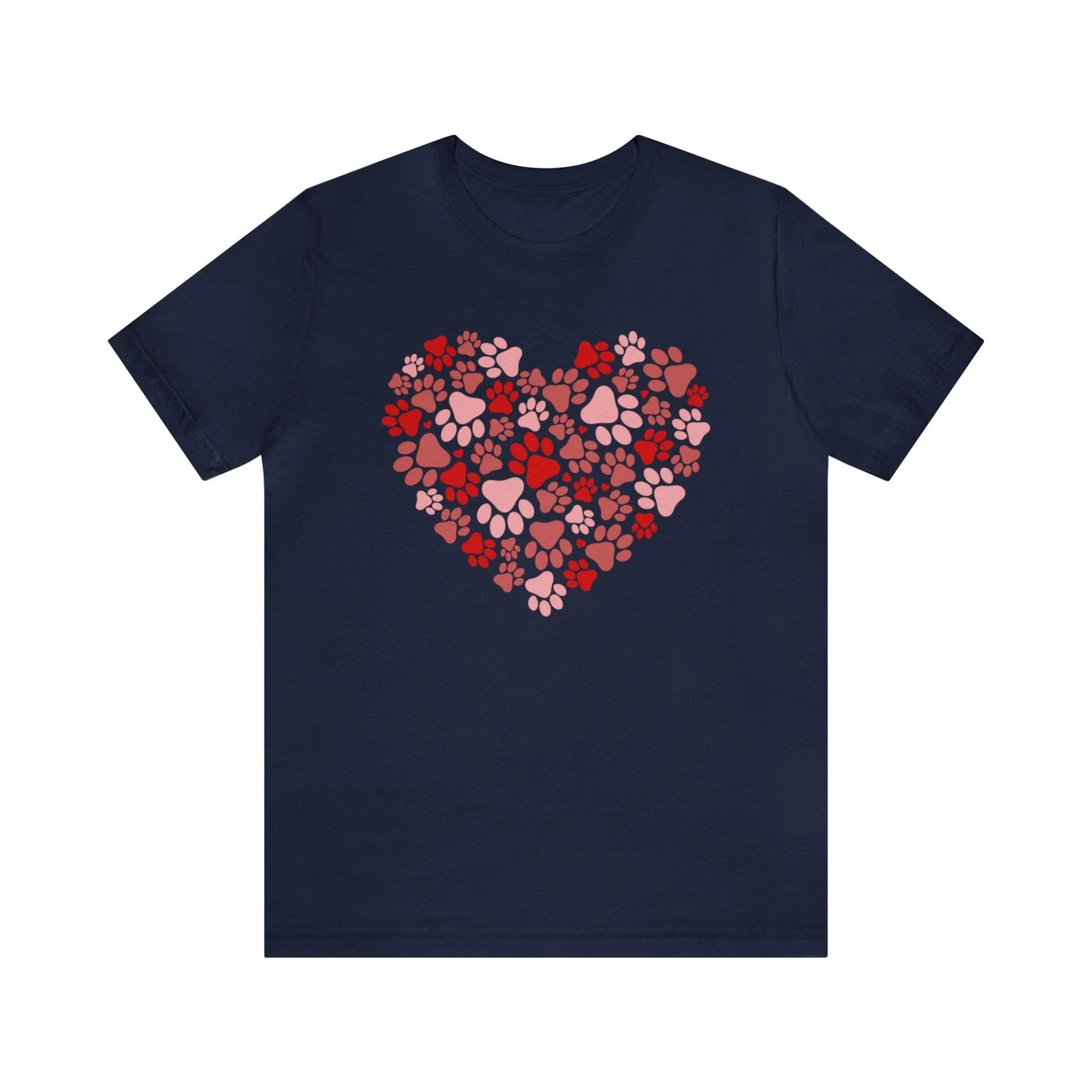 Dog Paw Heart Dog Mom Valentine's Day Short Sleeve Graphic T-Shirt 4 Dog Paw Heart Dog Mom Valentine's Day Short Sleeve Graphic T-Shirt - Image 2