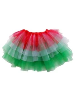 6 Layer Costume Tutu Skirt - Teen, Adult, & Plus Sizes -Sydney So Sweet 6L Red White Green 1