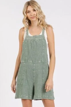 Mittoshop Textured Knotted Wide Strap Overalls