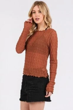 Mittoshop Lettuce Hem Boat Neck Long Sleeve Blouse -Sydney So Sweet 6b50ab53 299f 44b7 86e9 64f26c40c771 Min