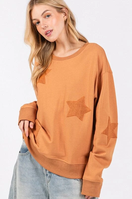 SAGE + FIG Star Patch Long Sleeve Sweatshirt 5 SAGE + FIG Star Patch Long Sleeve Sweatshirt - Image 3