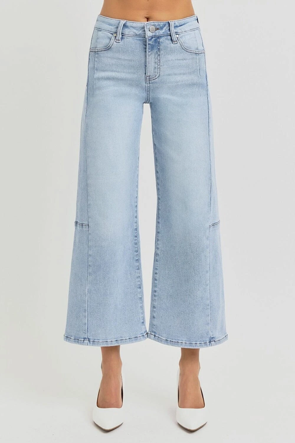 RISEN Full Size High Rise Seamed Detail Wide Leg Crop Jeans 3 RISEN Full Size High Rise Seamed Detail Wide Leg Crop Jeans