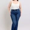 Judy Blue Full Size High Rise Flare Jeans With Pockets Plus Size