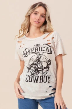 BiBi Cotton Slub Laser Top American Cow Boy Graphic -Sydney So Sweet 71822d239bf44189b38f0c59ca4861f4 Max Origin