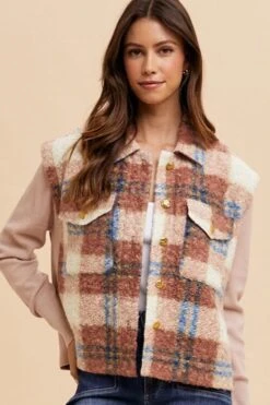 Annie Wear Faux Fur Plaid Button Up Jacket -Sydney So Sweet 71a06f7e 3497 4873 8176 079b61cf801c Max