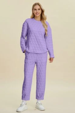 Double Take Full Size Texture Round Neck Long Sleeve Top And Pants Set -Sydney So Sweet 71c98d97 8a47 4889 bede 86f54a2815c2 Max