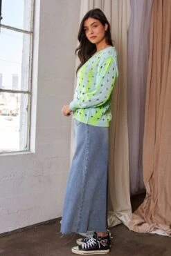 Davi & Dani Two-Tone Ribbed Hem Openwork Knit Top -Sydney So Sweet 71d78b83 253b 4889 96c0 fbac57c6b39c Max