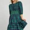 Umgee Ribbon Print Frill Contrast Velvet Trim Half Sleeve Dress -Sydney So Sweet 725145db 8189 409e ad16 9640c87e1c9f Max