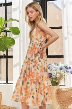 ADORA Smocked Back Floral Adjustable Strap Midi Dress -Sydney So Sweet 72f1baa1 b3c0 4fdd 83f9 52ae476381ea Min