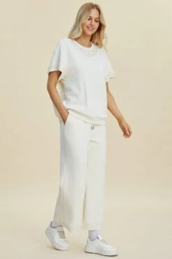 Double Take Full Size Pearl Detail Round Neck Top And Pants Set -Sydney So Sweet 731b04ab 2107 45a8 ab74 6604f36dd9d3 Max