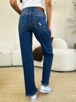 Judy Blue Full Size Mid Rise Distressed Raw Hem Jeans -Sydney So Sweet 73eb1fb9 31bb 4b33 9f5c 8d702e04666a Max