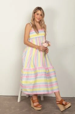 Striped Woven Smocked Midi Cami Dress -Sydney So Sweet 74706796 54a5 4726 83a1 2c8488c01e61 Max